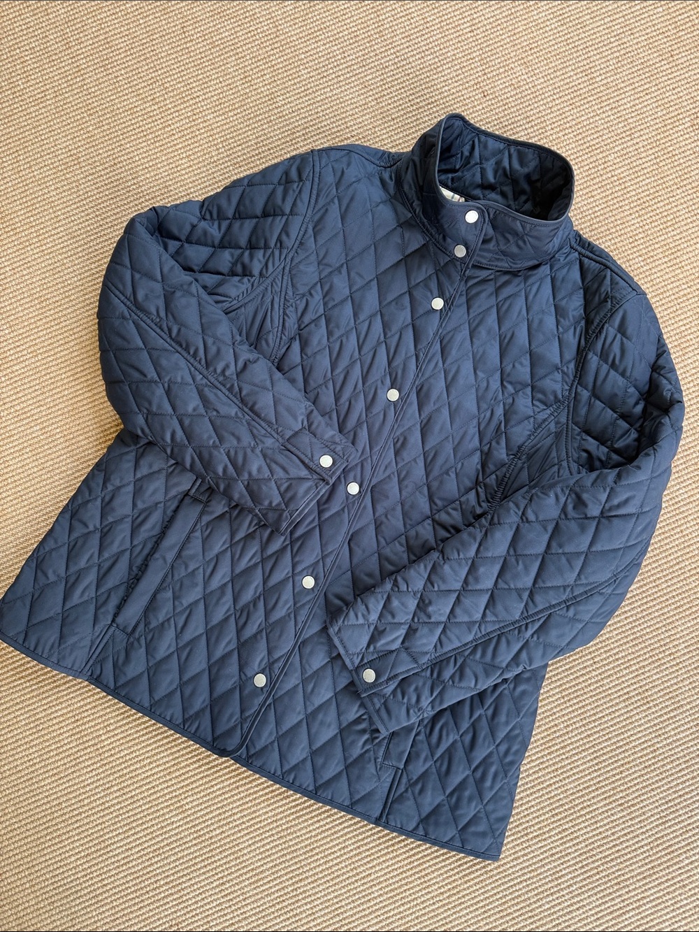 L.L.Bean Black Lightweight Quilted Jacket w/ Plaid Lining XL